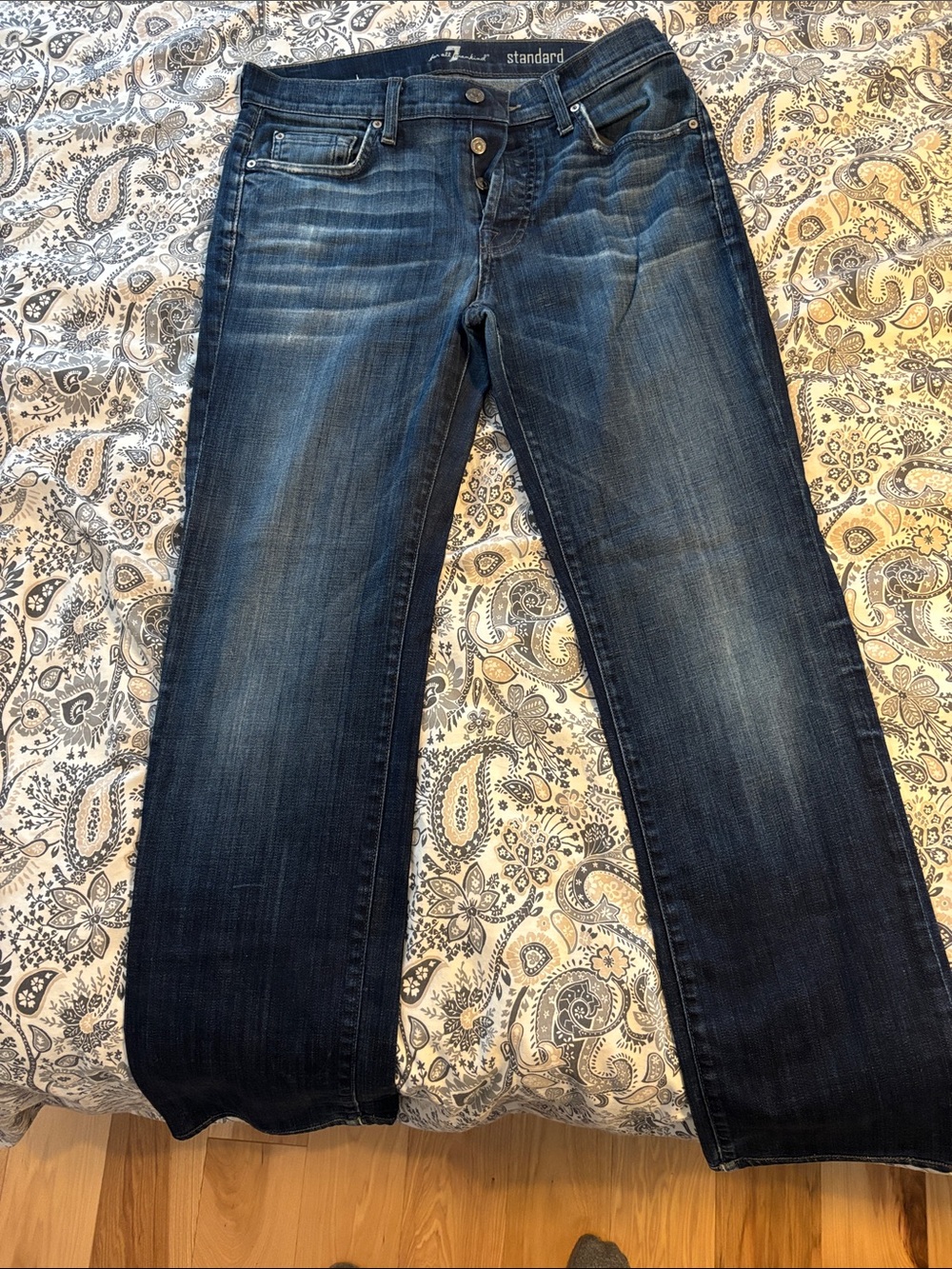 7 For All Mankind Men’s Dark Blue Straight Leg Jeans